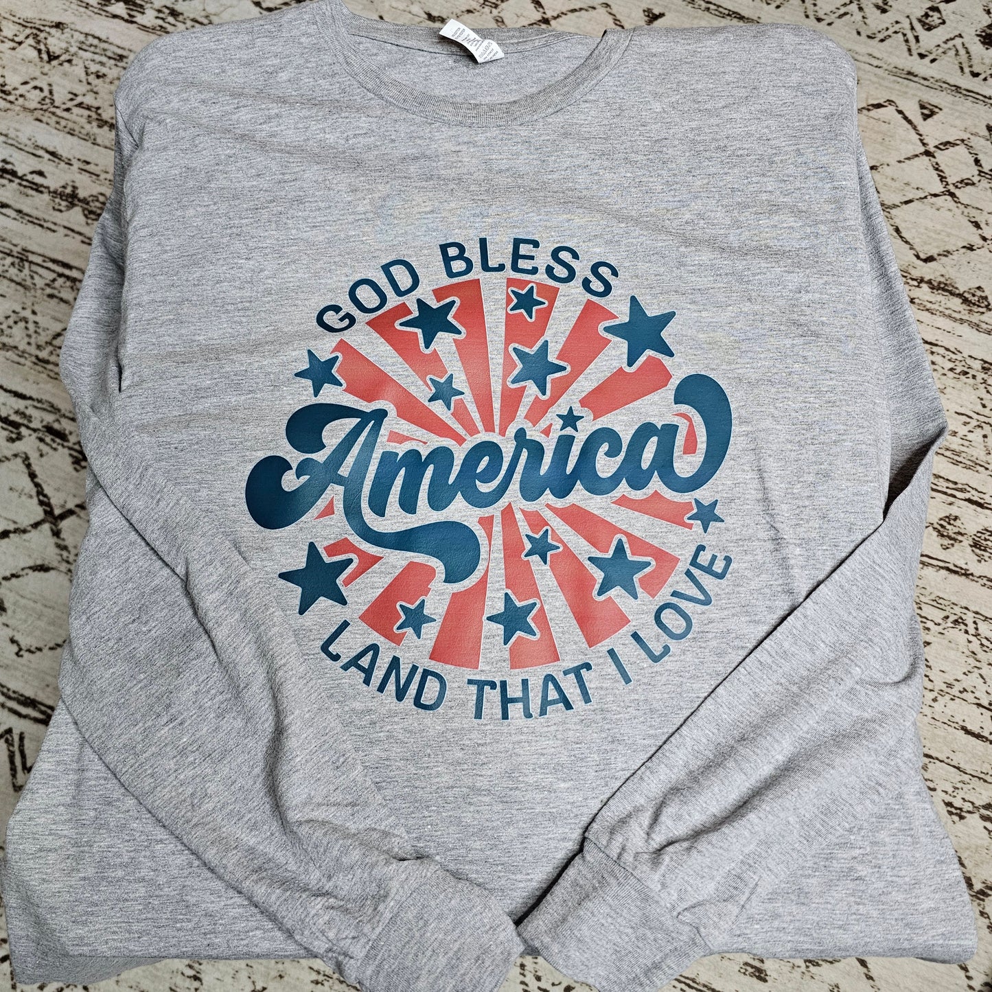 Long Sleeve Shirt - America, Grey
