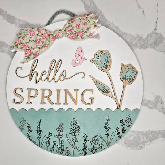 Hello Spring - Door Welcome Sign