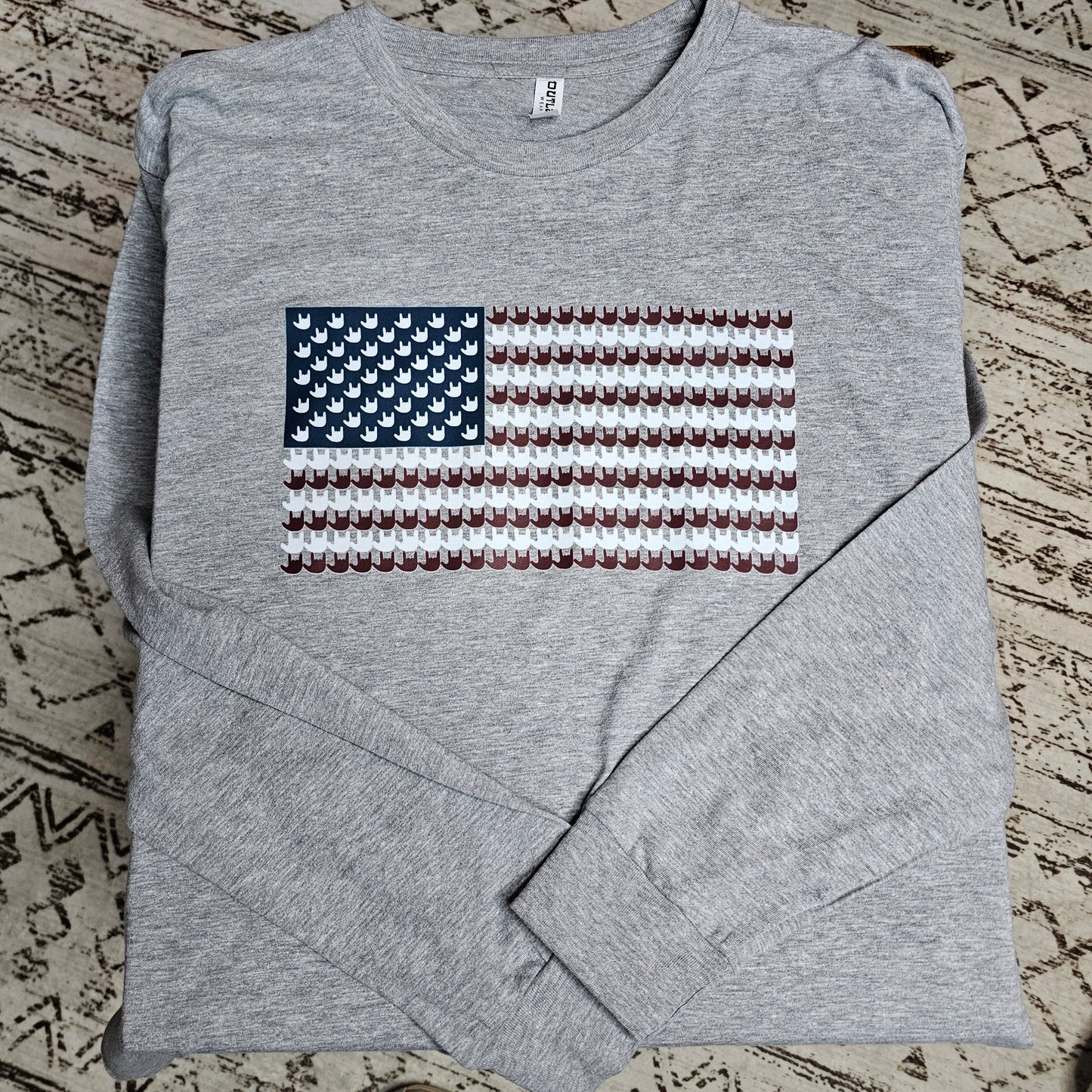 Long Sleeve Shirt - US FLAG ILU pattern inside