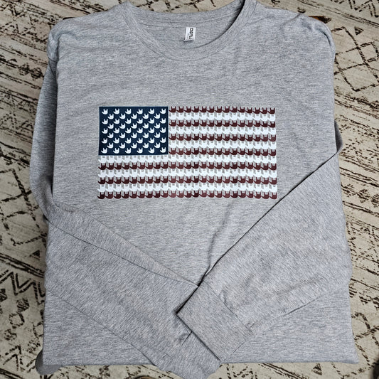 Long Sleeve Shirt - US FLAG ILU pattern inside
