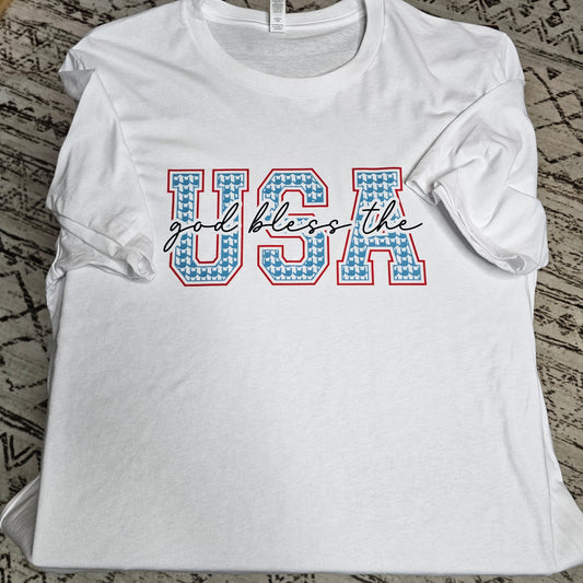 T-SHIRT - USA w ILU pattern inside (WHITE)